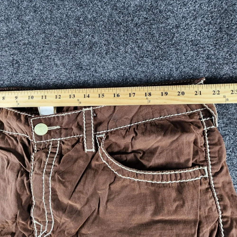 Y2K True Religion Big T Board Shorts Men Size 40 Rock‎ Brown Beach Summer